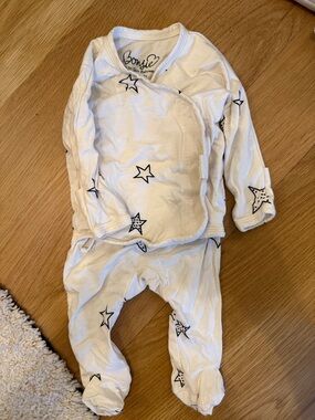 Bonsie White Star-Print Footed One-Piece